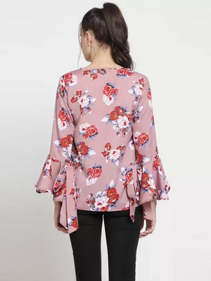 TANDUL  Casual Bell Sleeves Printed Women Multicolor Top