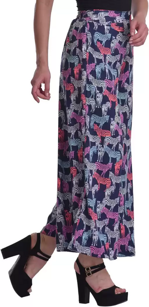 TANDUL  Flared Women Multicolor Poly Crepe Trousers