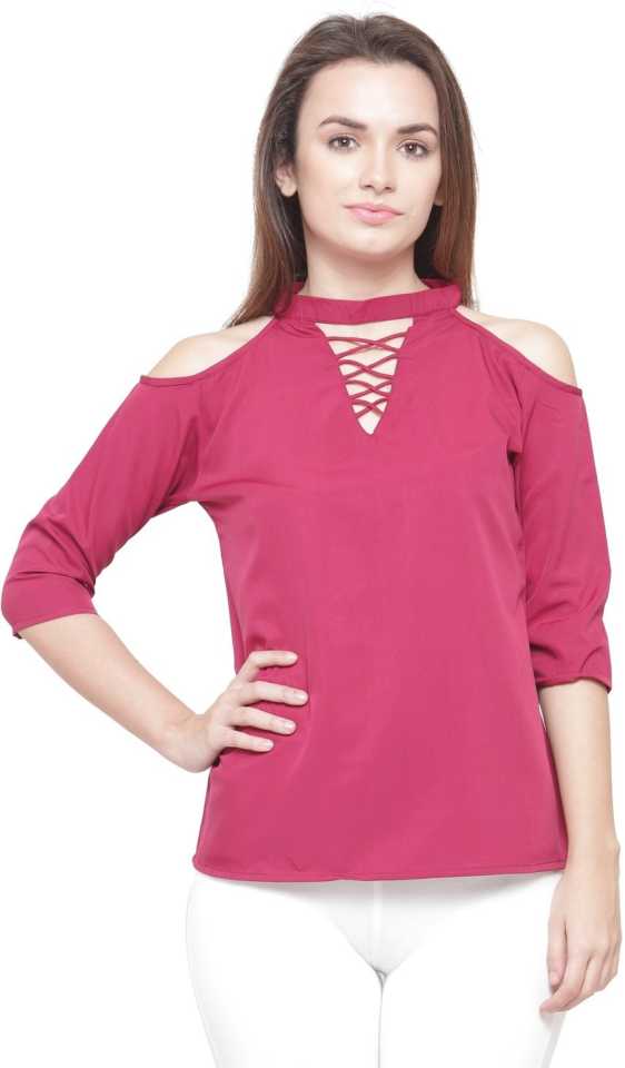 Casual Regular Sleeves Solid Women Multicolor Top