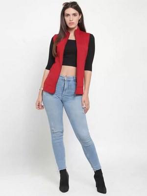 TANDUL  Sleeveless Solid Women Sweatshirt