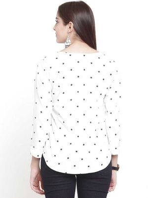 Casual Regular Sleeves Polka Print Women Multicolor Top