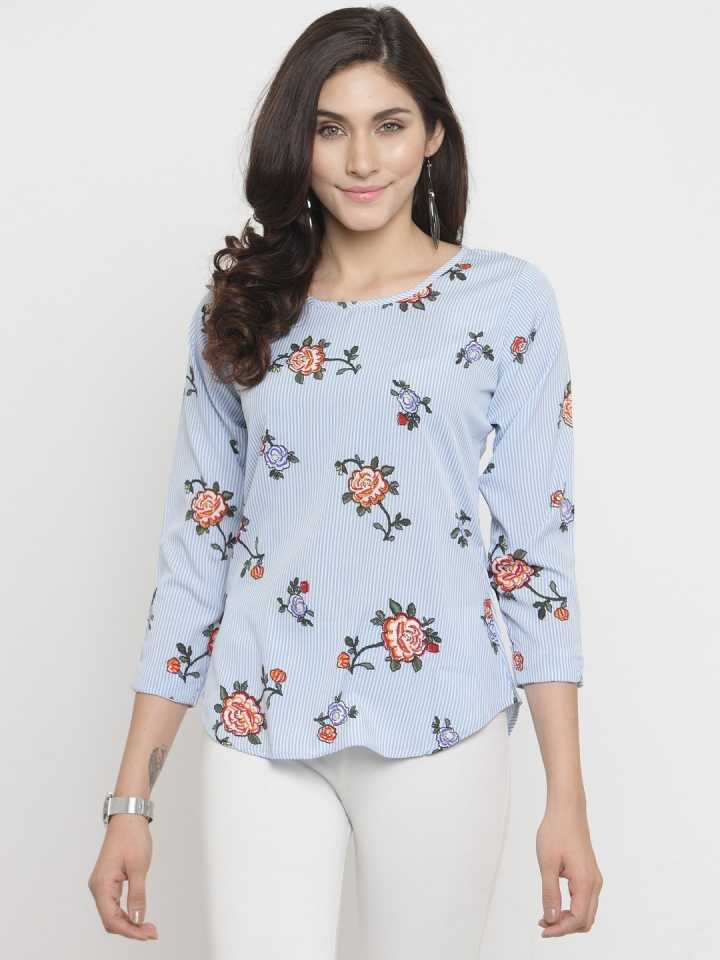 Casual Regular Sleeves Floral Print Women Multicolor Top