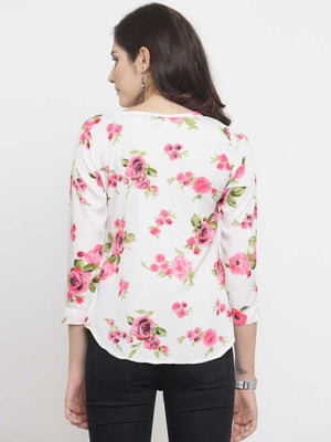 TANDUL  Casual Regular Sleeves Floral Print Women Multicolor Top