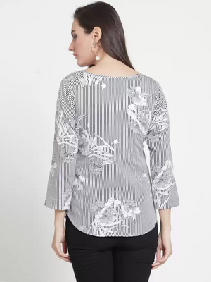 TANDUL  Party Regular Sleeves Printed Women Multicolor Top