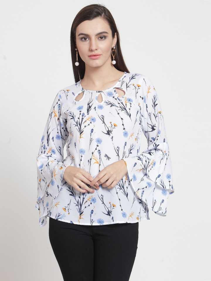 TANDUL  Casual Bell Sleeves Printed Women Multicolor Top