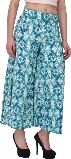 TANDUL  Flared Women Multicolor Poly Crepe Trousers