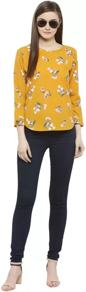 TANDUL  Casual Regular Sleeves Printed Women Multicolor Top
