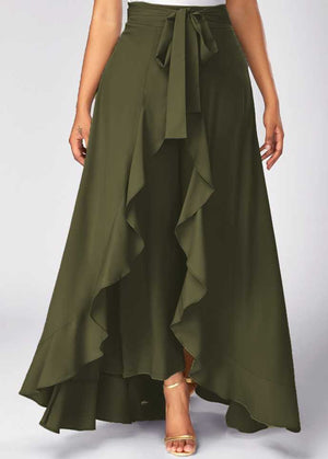 TANDUL  Women Solid Flared Light Green Skirt