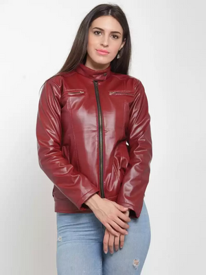 TANDUL  Full Sleeve Solid Women Leather Jacket