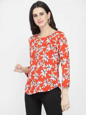 TANDUL  Casual Regular Sleeves Printed Women Multicolor Top
