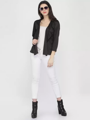TANDUL  Women Full Sleeve Black Shrug