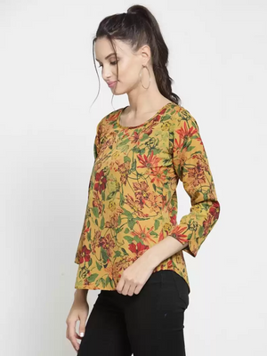 ZARVEY  Casual Regular Sleeves Printed Women Multicolor Top