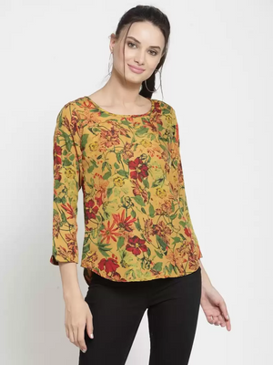 ZARVEY  Casual Regular Sleeves Printed Women Multicolor Top