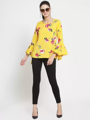 TANDUL Casual Bell Sleeves Printed Women Multicolor Top