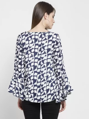 TANDUL  Casual Bell Sleeves Printed Women Multicolor Top