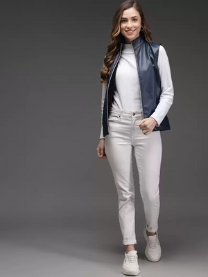 TANDUL  Sleeveless Solid Women Casual Jacket