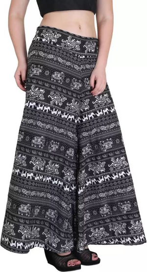 TANDUL  Flared Women Multicolor Poly Crepe Trousers