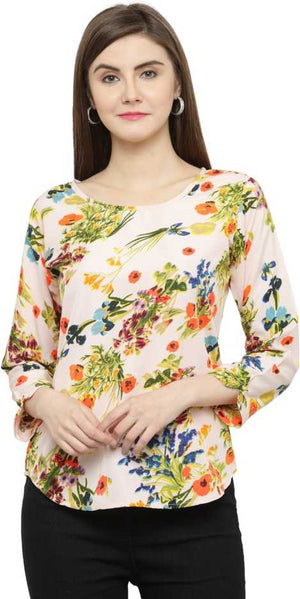 Casual Regular Sleeves Solid Women Multicolor Top