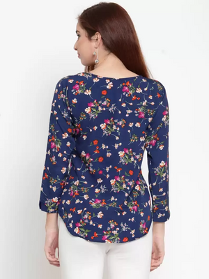 TANDUL  Casual Regular Sleeves Floral Print Women Multicolor Top