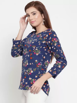 TANDUL  Casual Regular Sleeves Floral Print Women Multicolor Top