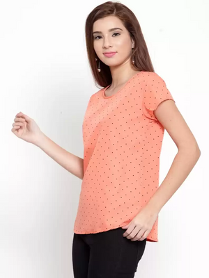 TANDUL  Casual Regular Sleeves Polka Print Women Multicolor Top