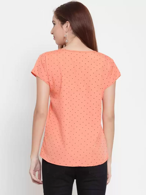 TANDUL  Casual Regular Sleeves Polka Print Women Multicolor Top