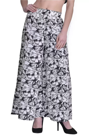 TANDUL  Flared Women Multicolor Poly Crepe Trousers