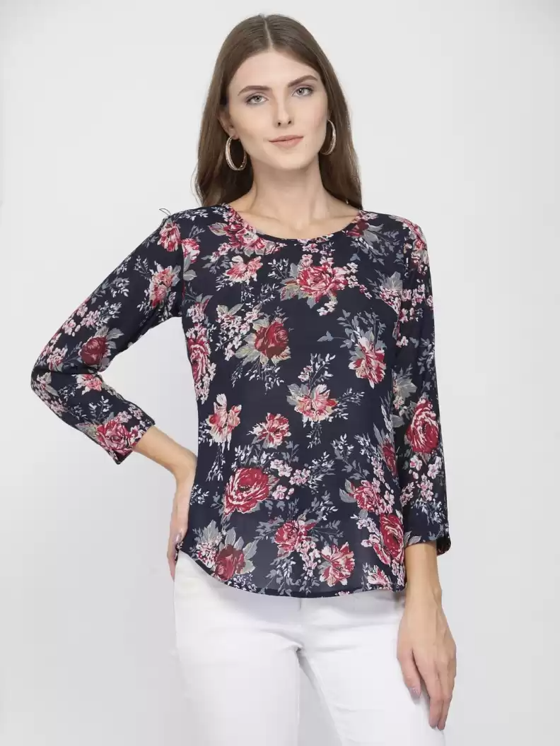 TANDUL  Casual Regular Sleeves Printed Women Multicolor Top