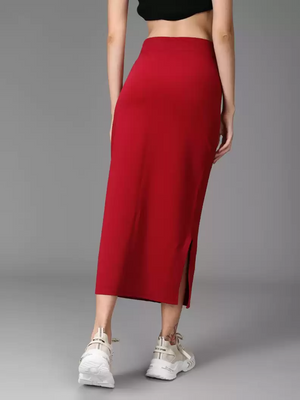 TANDUL  Women Solid Tube Maroon Skirt