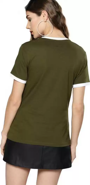 TANDUL  Solid Women Round Neck Light Green T-Shirt