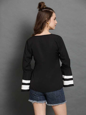 TANDUL  Casual Bell Sleeves Printed Women Multicolor Top