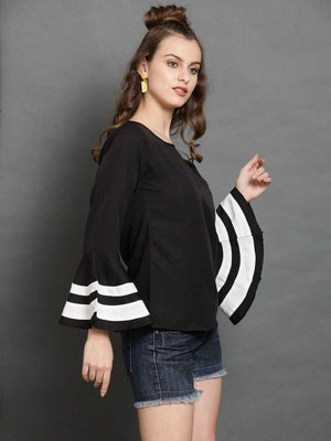 TANDUL  Casual Bell Sleeves Printed Women Multicolor Top