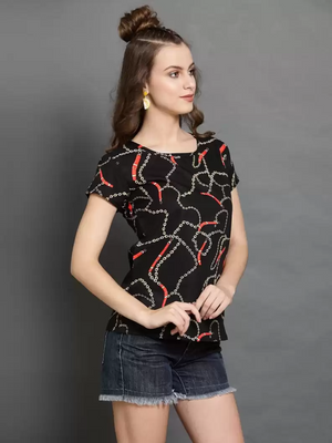 TANDUL  Casual Regular Sleeves Printed Women Multicolor Top