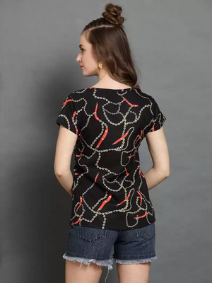 TANDUL  Casual Regular Sleeves Printed Women Multicolor Top