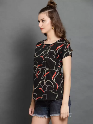 TANDUL  Casual Regular Sleeves Printed Women Multicolor Top