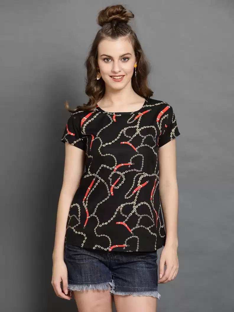 TANDUL  Casual Regular Sleeves Printed Women Multicolor Top