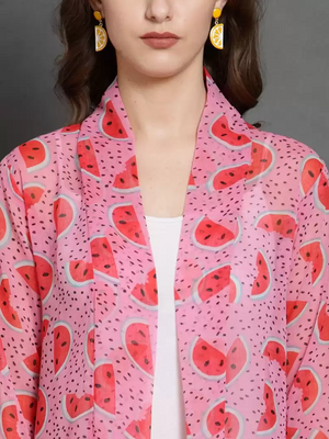 TANDUL  Women 3/4th Sleeve Multicolor Shrug