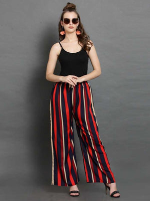 TANDUL INSTA Regular Fit Women Multicolor Crepe Trousers