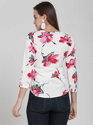 TANDUL  Casual Regular Sleeves Floral Print Women Multicolor Top