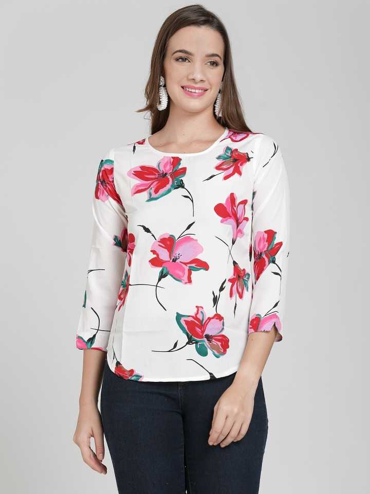 Casual Regular Sleeves Floral Print Women Multicolor Top