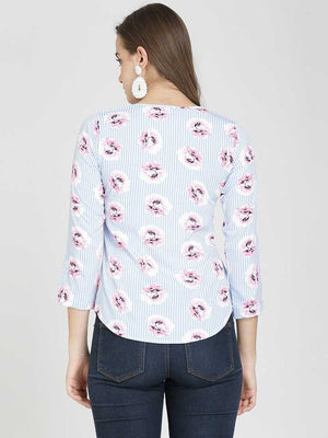 TANDUL  Casual Regular Sleeves Printed Women Multicolor Top
