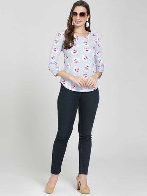 TANDUL  Casual Regular Sleeves Printed Women Multicolor Top