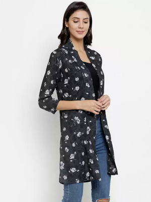 TANDUL  Women 3/4th Sleeve Multicolor Shrug