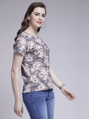 TANDUL  Casual Regular Sleeves Printed Women Multicolor Top