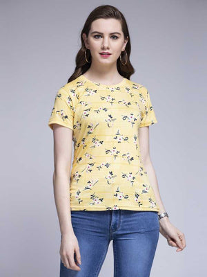 Casual Regular Sleeves Printed Women Multicolor Top