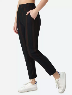 TANDUL  Regular Fit Women Black Viscose Blend Trousers