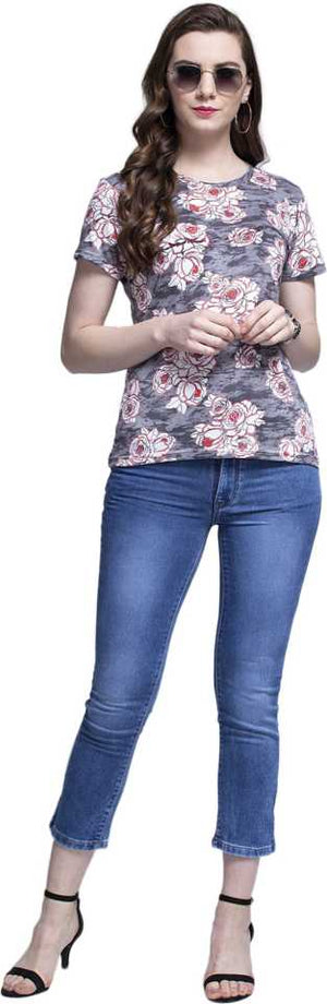 TANDUL  Casual Regular Sleeves Floral Print Women Multicolor Top