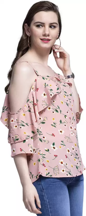 TANDUL  Casual Noodle Straps Floral Print Women Multicolor Top