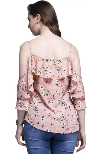 TANDUL  Casual Noodle Straps Floral Print Women Multicolor Top