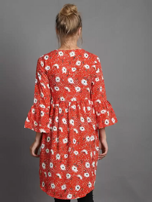 TANDUL  Casual Bell Sleeves Printed Women Multicolor Top